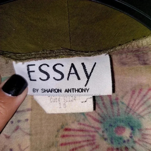 Vintage Essay By Sharon Anthony Long Sleeve Print Button Cardigan Size 16/XL - Picture 5 of 6